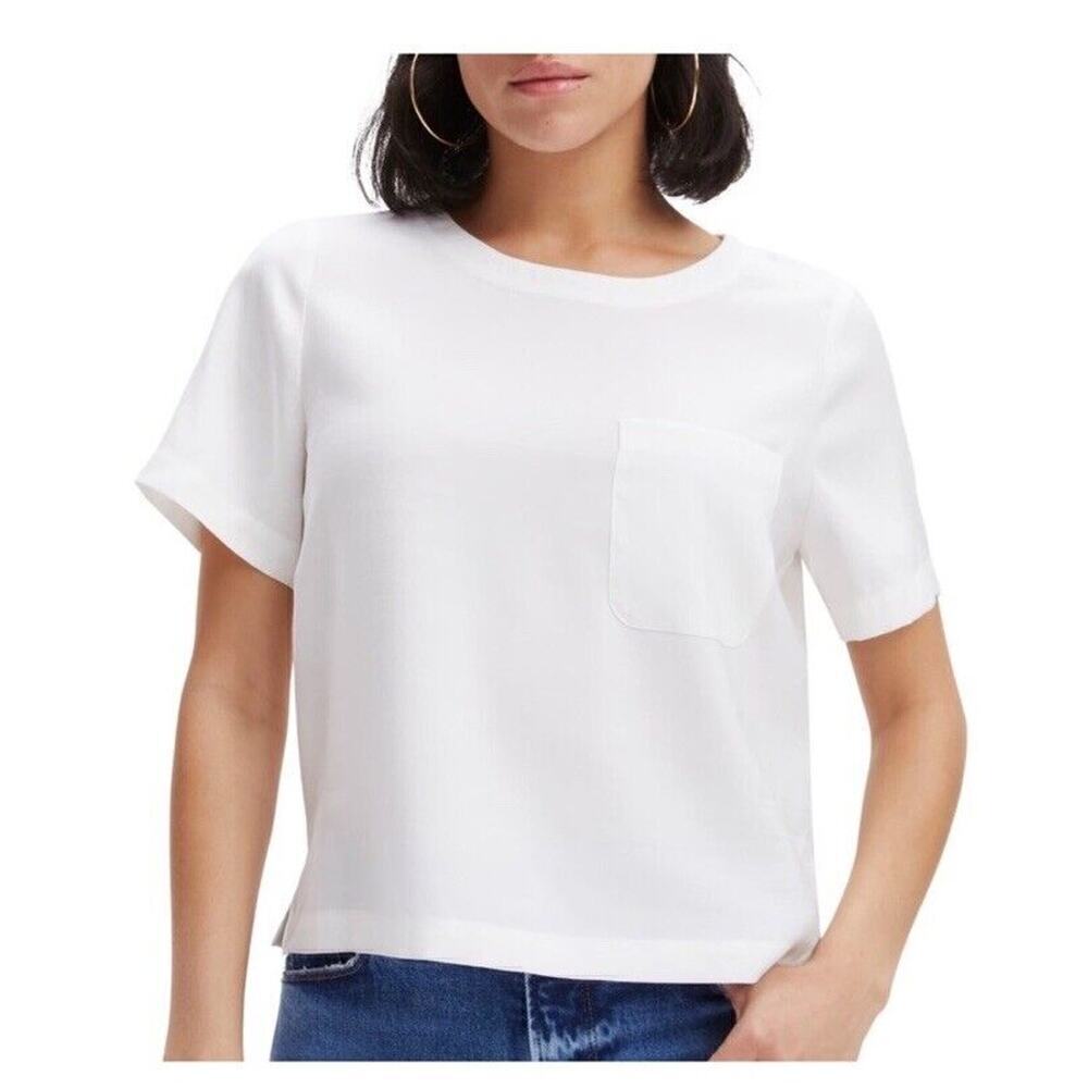 GOOD AMERICAN Pocket T-Shirt Color: Ivory Size: 3 US L NWT $80